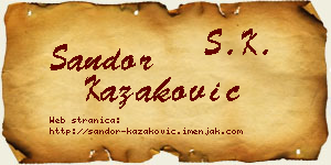 Šandor Kazaković vizit kartica